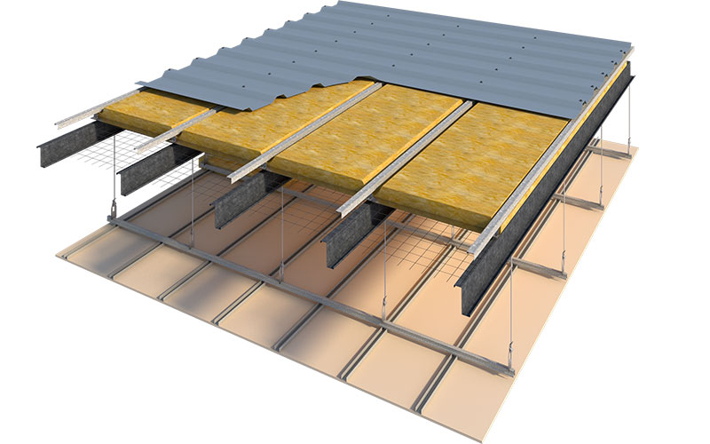 bradford insulation flat metal roof